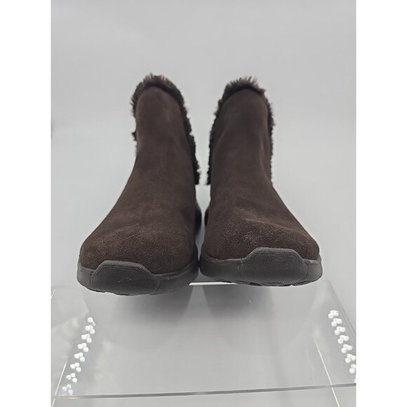 Skechers Go Ga Mat 5 Gen Brown Ankle Boots Booties Comfort Fur Lined Slip On 7 - Picture 4 of 10